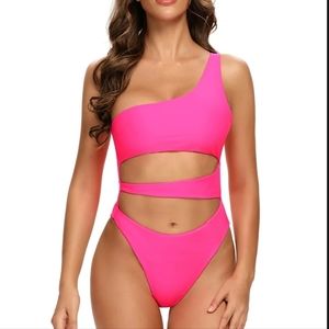 One Shoulder • Women's Medium • Cut Out • One Piece Swim Suit